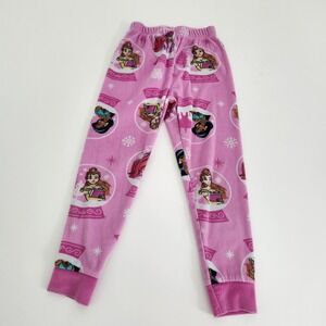 Disney Princess Pink‎ Fleece Pajama Pants Snow Globe Ariel Belle Jasmine size 5T